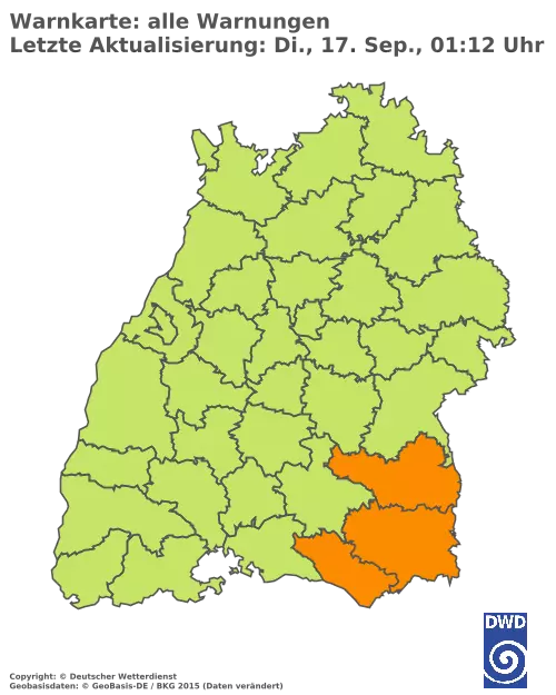 Aktuelle Wetterwarnungen für  Rhein-Neckar-Kreis und Stadt Heidelberg